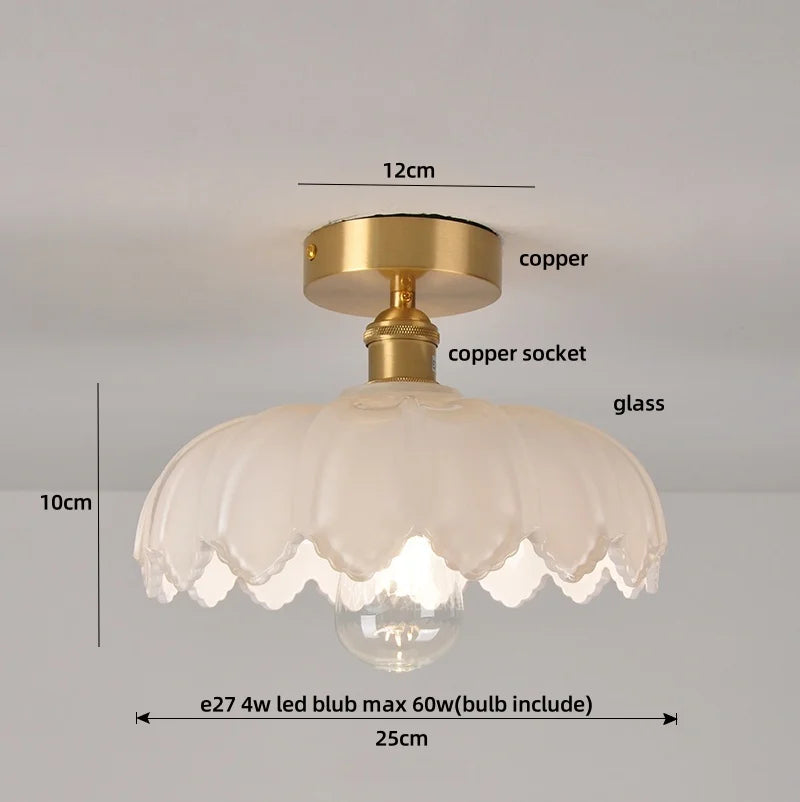 Green Glass LED Ceiling Light