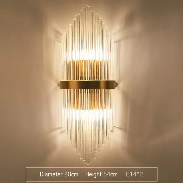 Gold Crystal LED Sconce Warm White 2700K