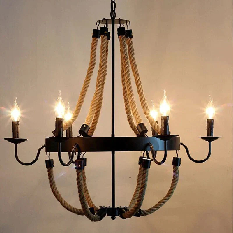 Hemp Vintage Loft Chandelier