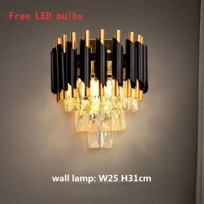 Crystal Ceiling Chandelier Round D80cm Gold