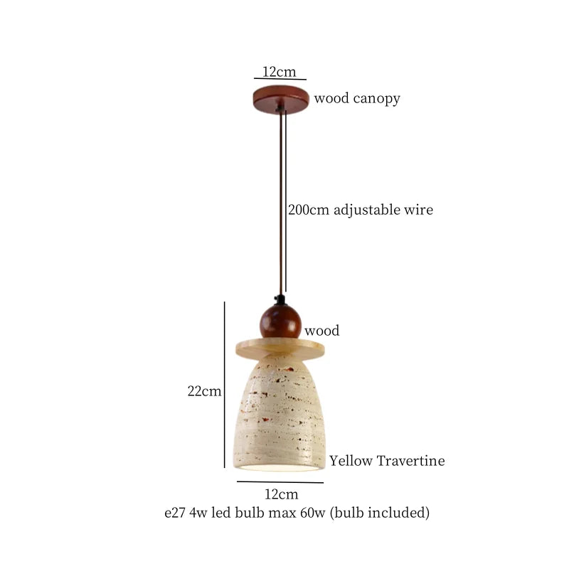 Travertine Vintage Pendant Light