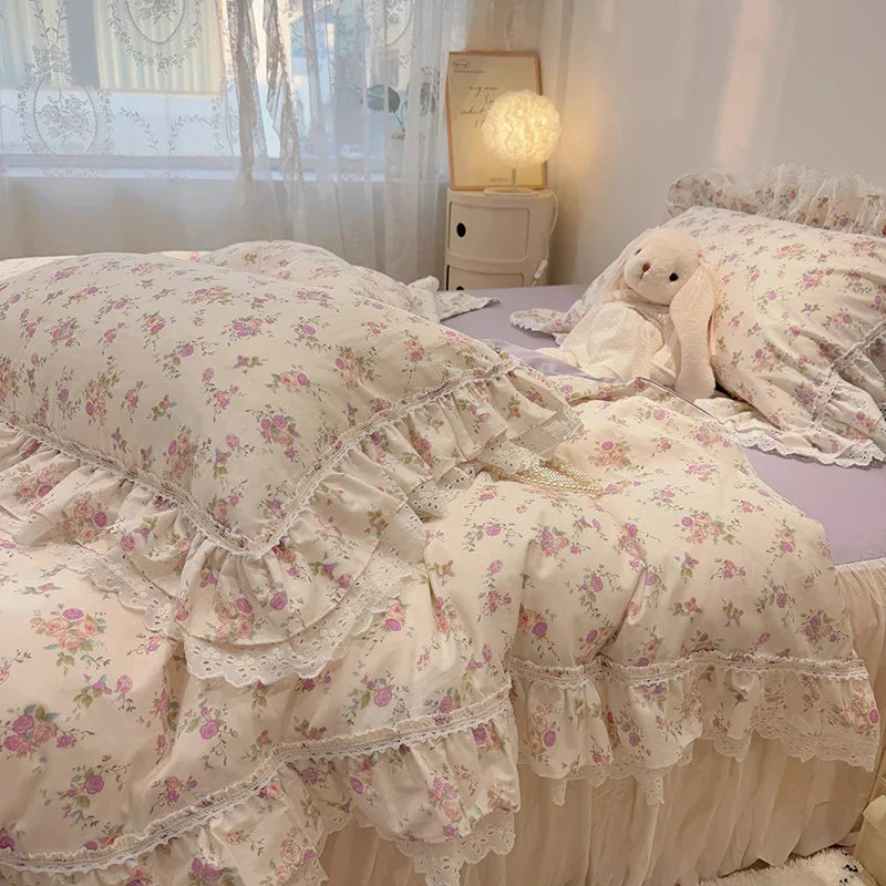 Floral Lace Cotton Bedding
