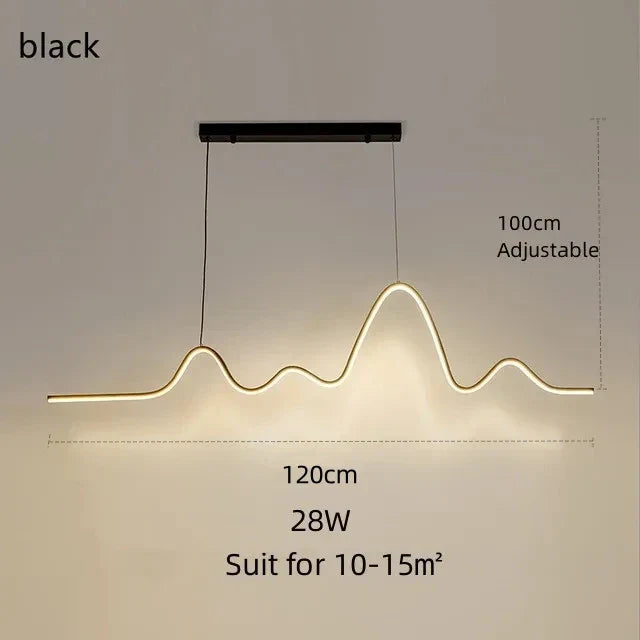 Aluminum Wave Line Chandelier
