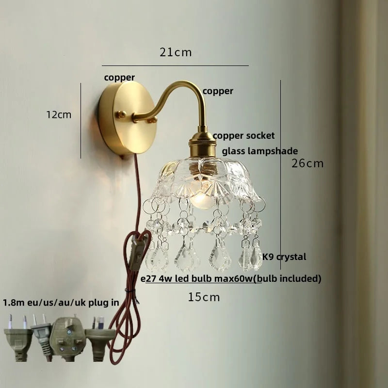 Green Glass Wall Light