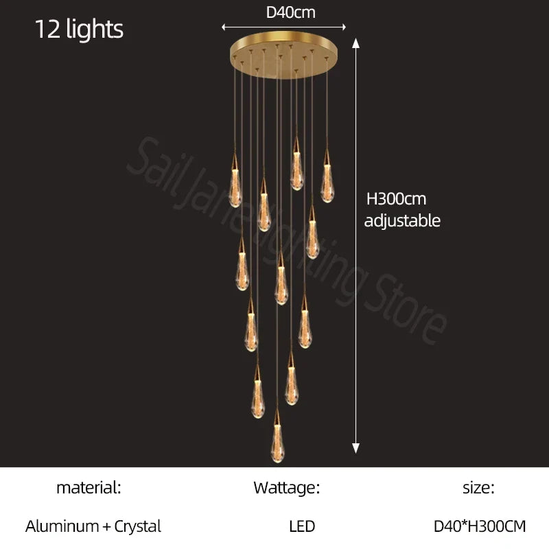 Gold Modern Crystal Chandelier 26-Light Dining