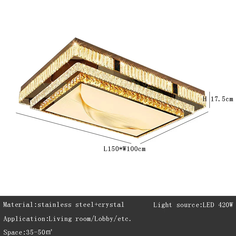 Gold Minimalist Crystal Ceiling Light