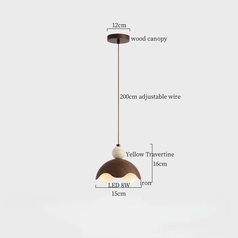 Copper Vintage Pendant Light Travertine Stone