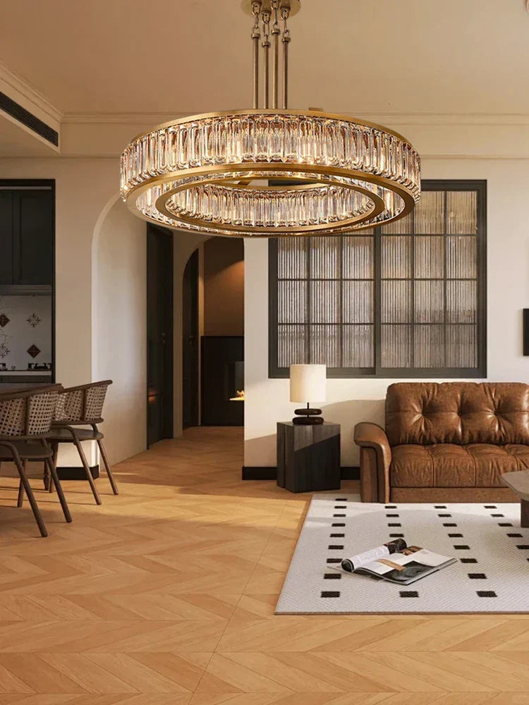 Gold Crystal LED Light Chandelier
