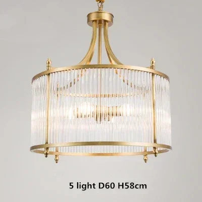 Copper Glass Pendant Light 5-Light D60cm