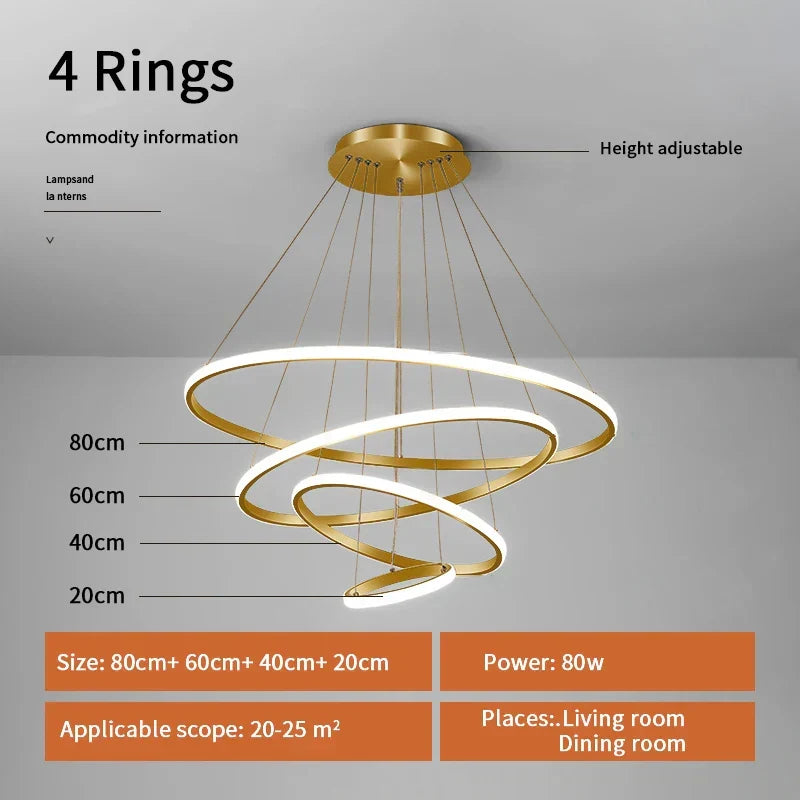 Gold Circle Rings Chandelier