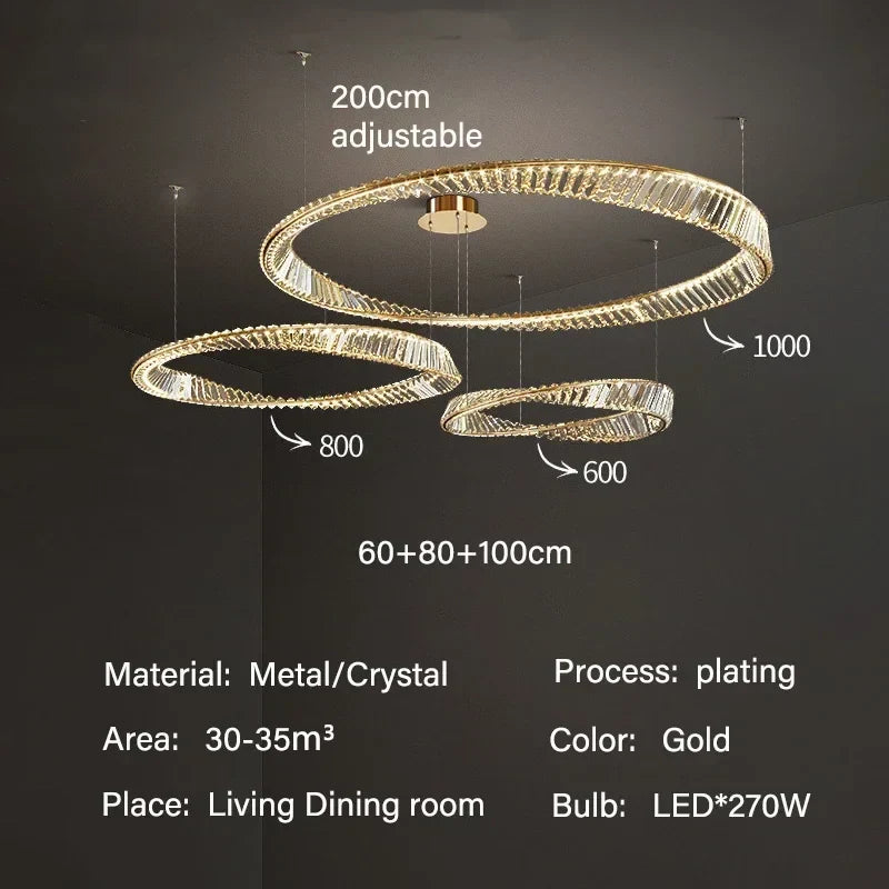 Crystal Gold Pendant Chandelier