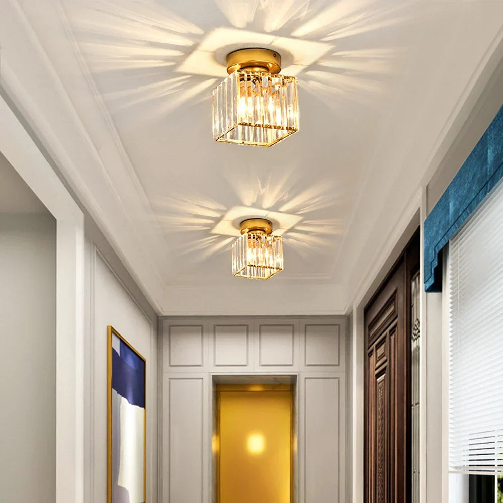 Gold Iron Cage Ceiling Light