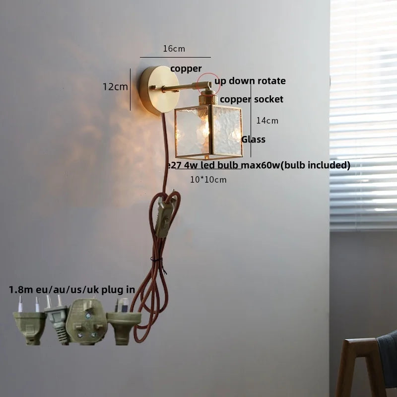Clear Glass Bedside Lamp