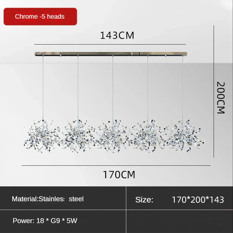 Sequin Leaf Ceiling Chandelier