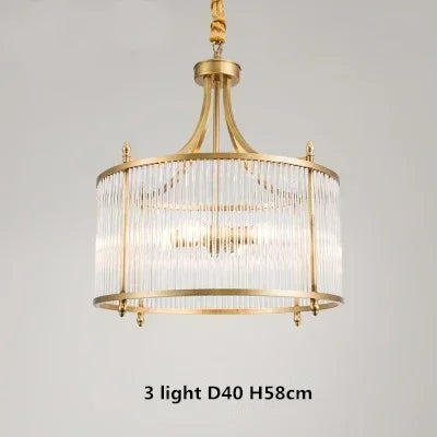 Copper Glass Pendant Light 5-Light D60cm