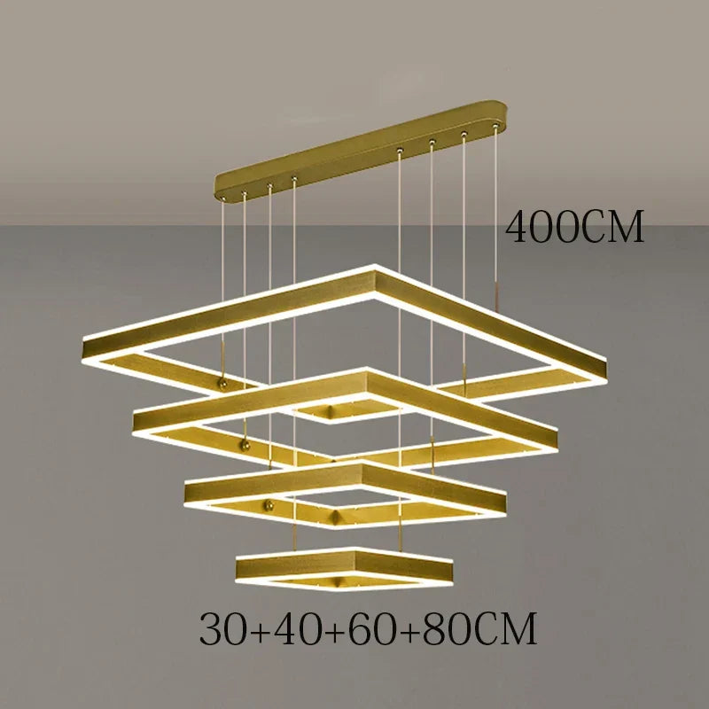 Chrome LED Pendant Light 6-Head Coffee Finish