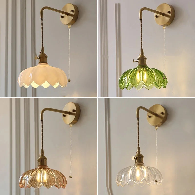 Green Glass LED Wall Light Knob Switch Design