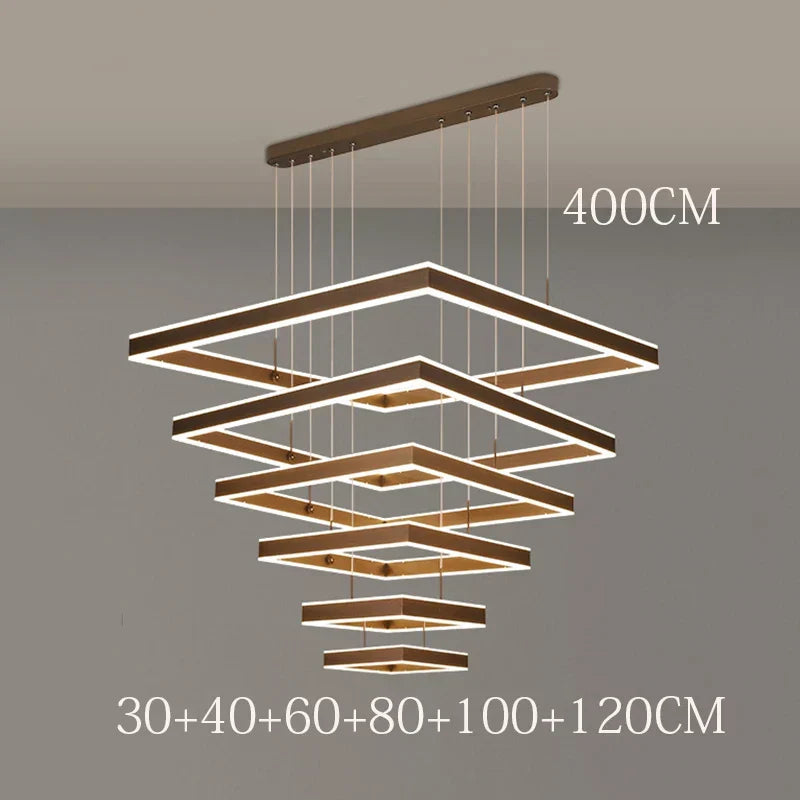 Chrome LED Pendant Light 6-Head Coffee Finish