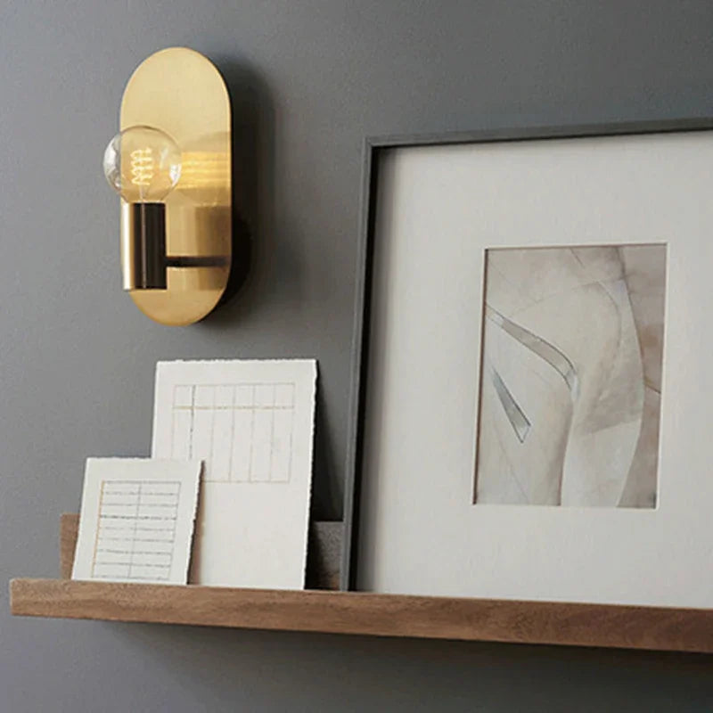 Gold Modern Wall Sconce With Metal Construction
