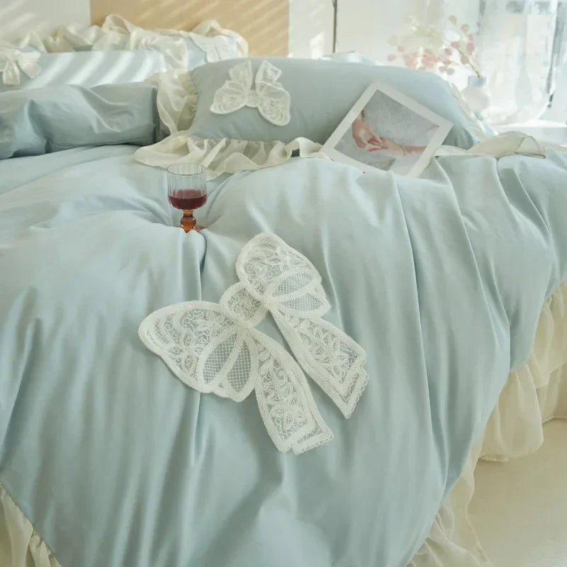 Lace Bow Duvet Cover