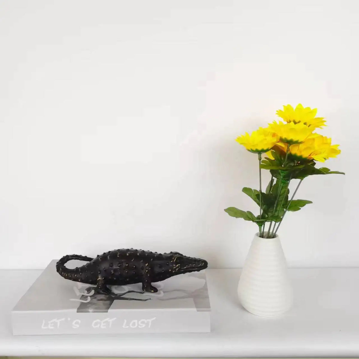 Golden Crocodile Metal Figurine