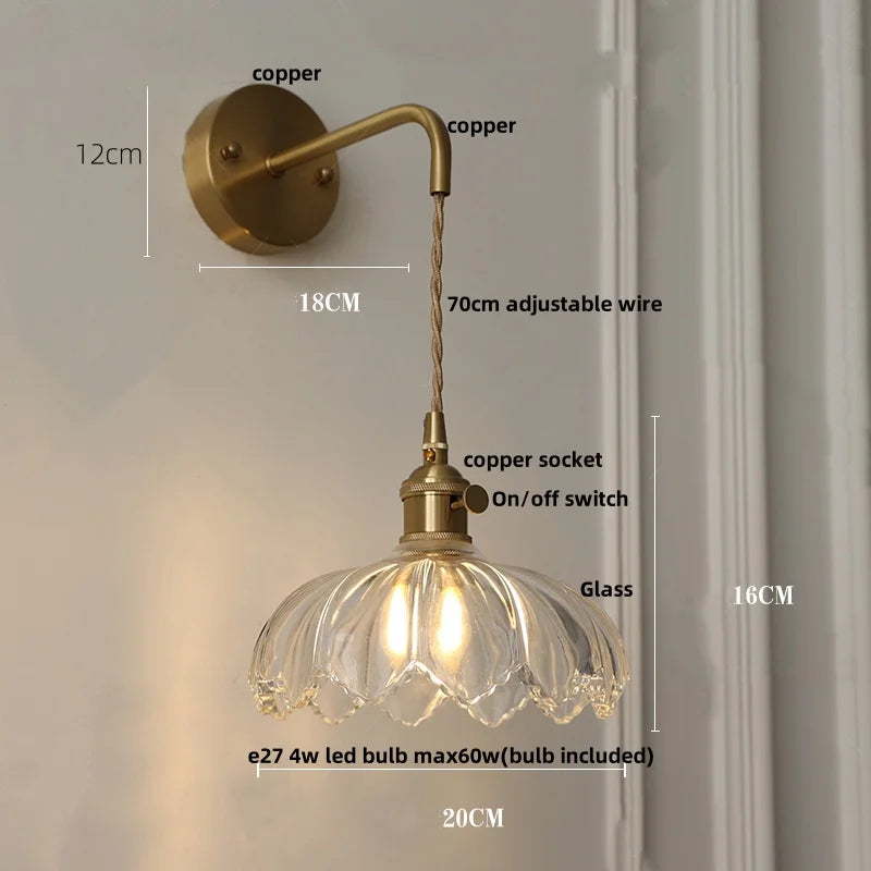 Green Glass LED Wall Light Knob Switch Design