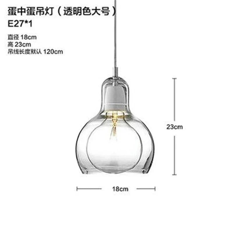 Amber Glass Pendant Light Large Size Kitchen