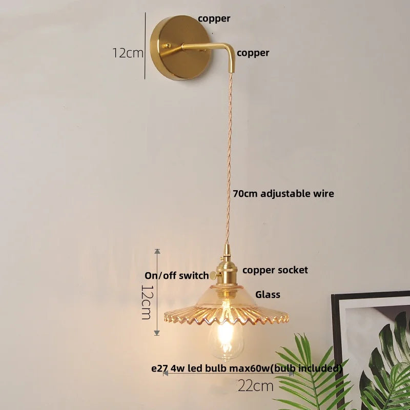 Green Glass LED Wall Light Knob Switch Design