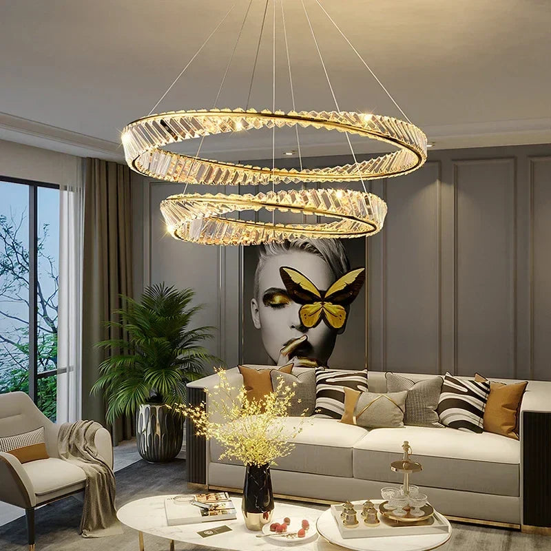 Crystal Gold Pendant Chandelier