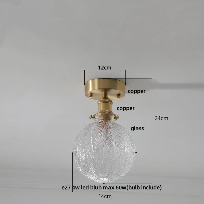 Green Glass LED Ceiling Light