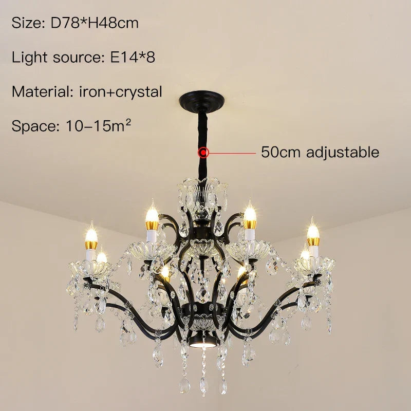 Black Candle Chandelier with Farmhouse Style