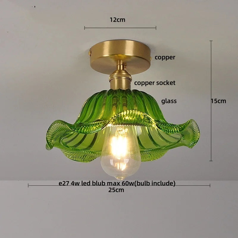 Green Glass LED Ceiling Light