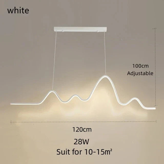 Aluminum Wave Line Chandelier