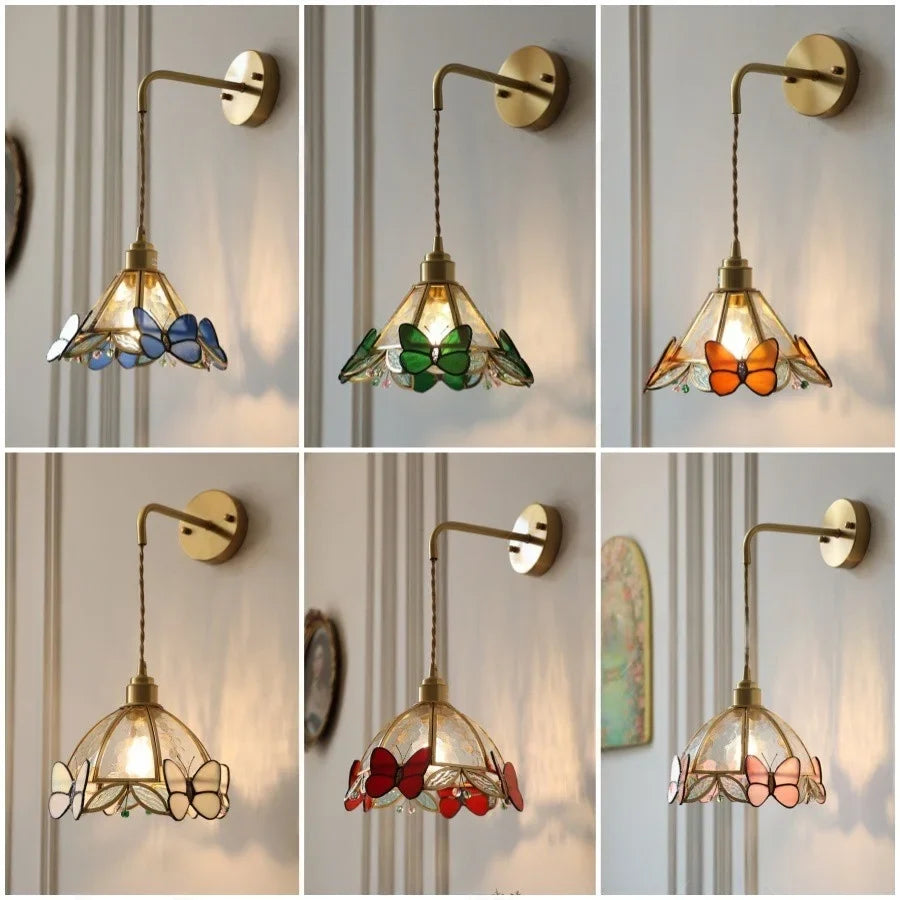 Glass Butterfly Wall Sconce
