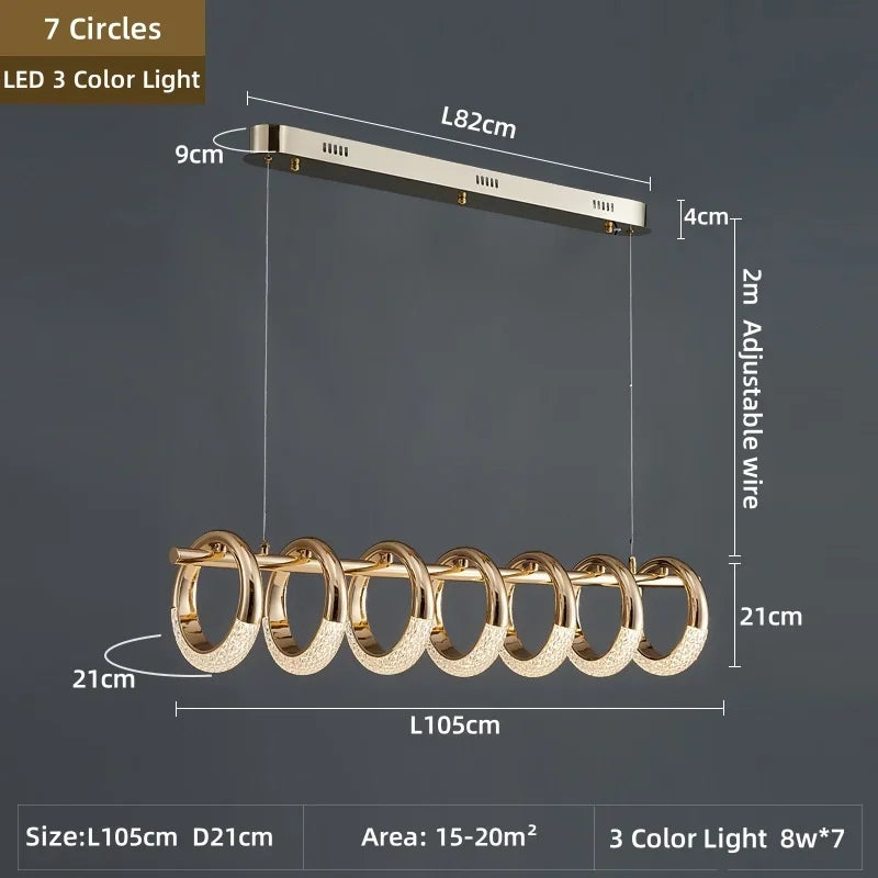 Gold Circle Ring Chandelier