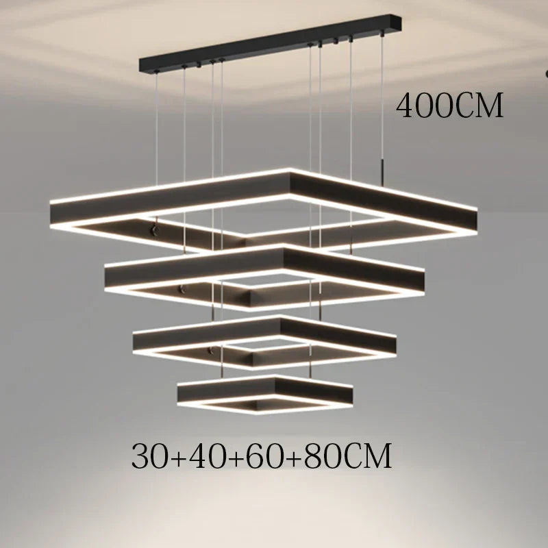 Chrome LED Pendant Light 6-Head Coffee Finish