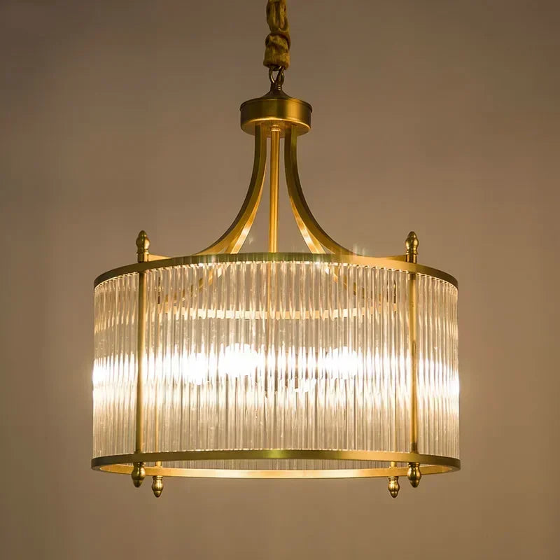 Copper Glass Pendant Light 5-Light D60cm
