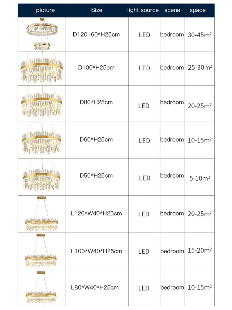 Gold Crystal Circular 80cm Chandelier