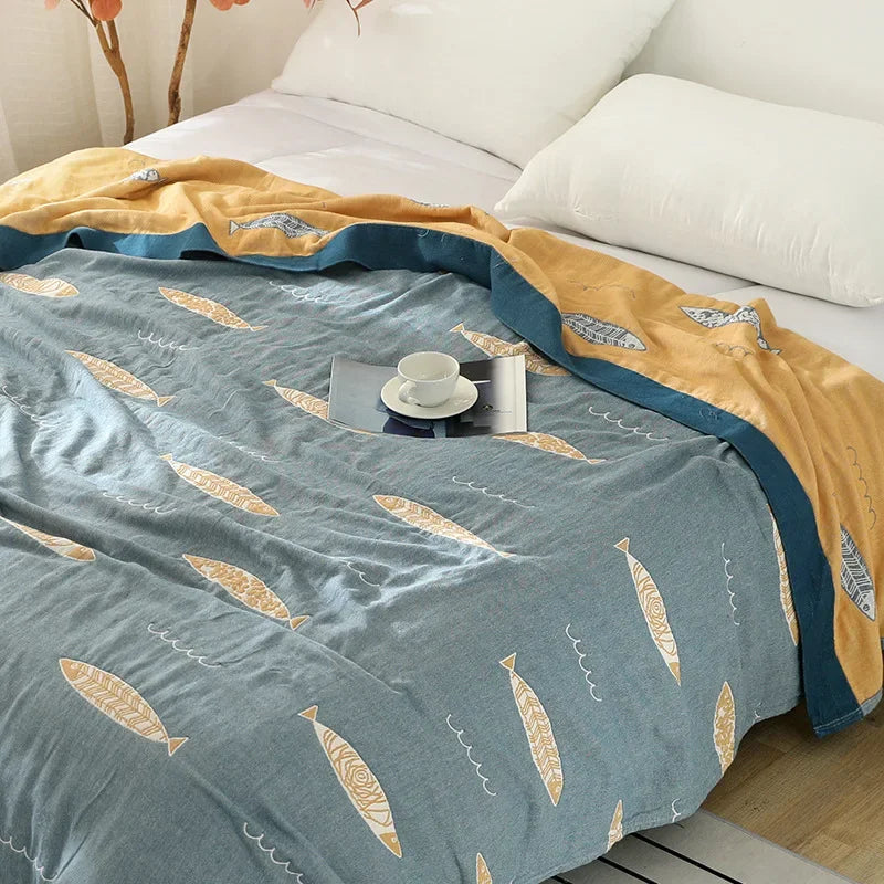 Cotton Fish Gauze Blanket