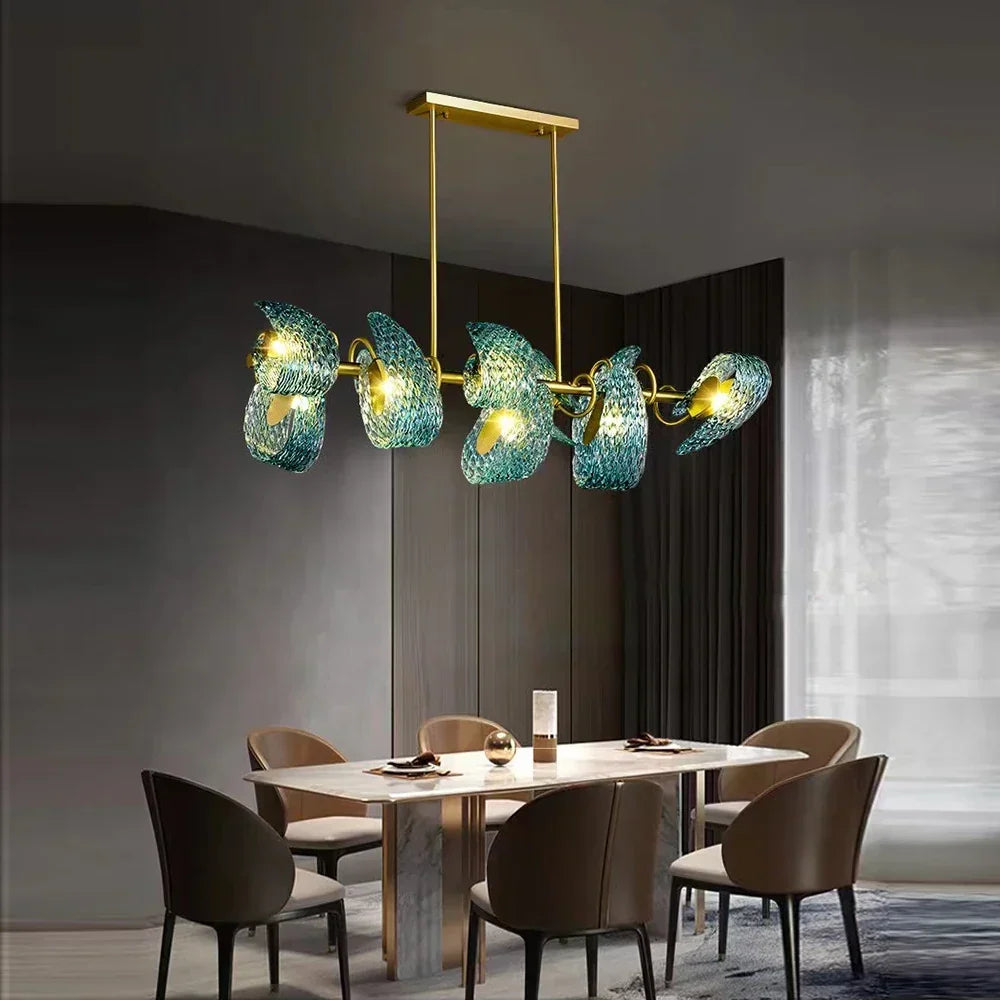 Copper Peacock Ceiling Chandelier