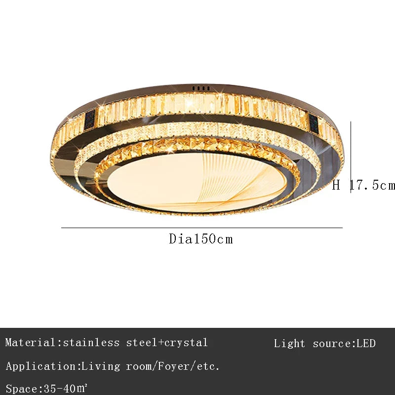 Gold Minimalist Crystal Ceiling Light