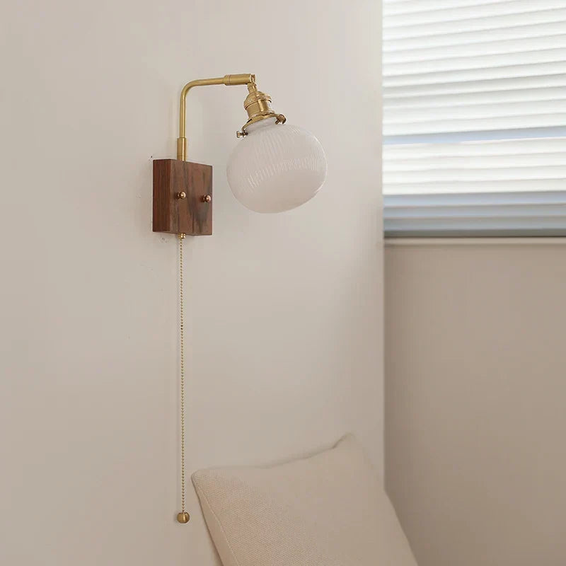 Ceramic Walnut Wall Lamp