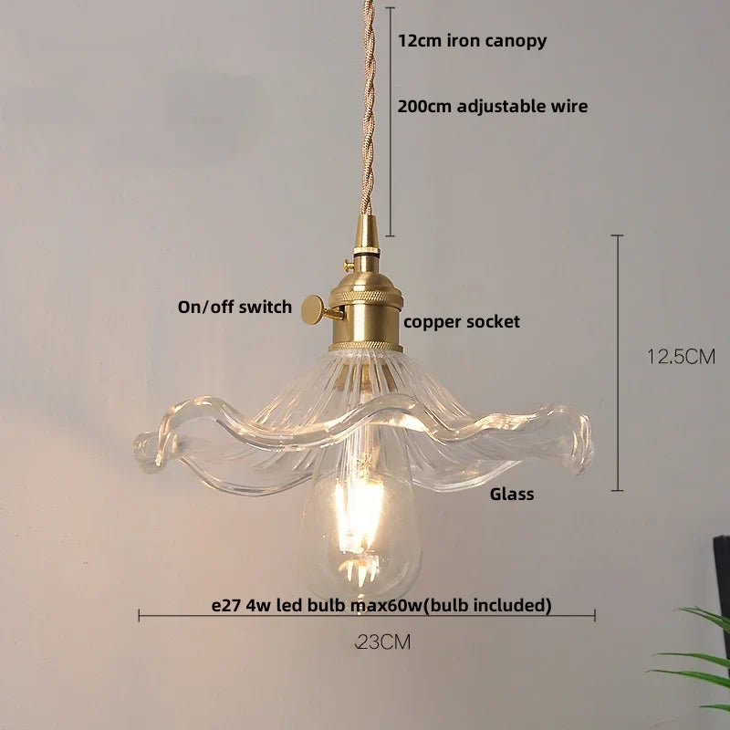 Green Glass Pendant Light 3-Head Adjustable Wire