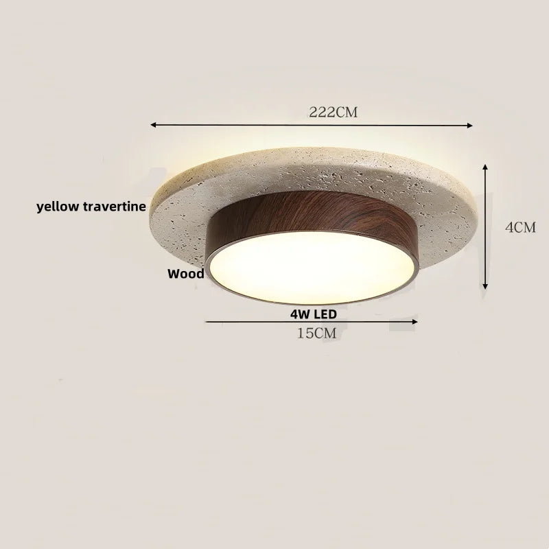 Travertine Wood Ceiling Light