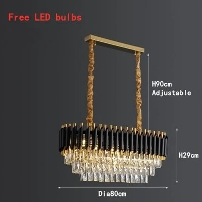 Crystal Ceiling Chandelier Round D80cm Gold
