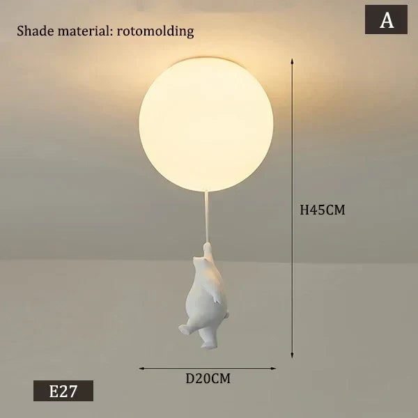 Bear LED Pendant Light Dia30cm Kids Room