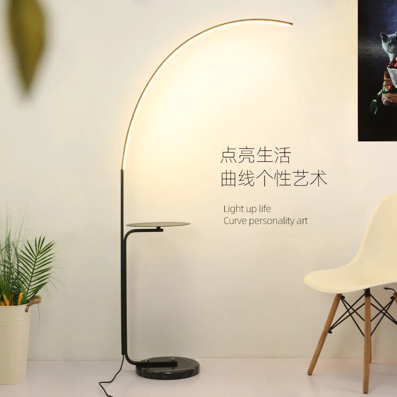 Black C Shape Floor Lamp