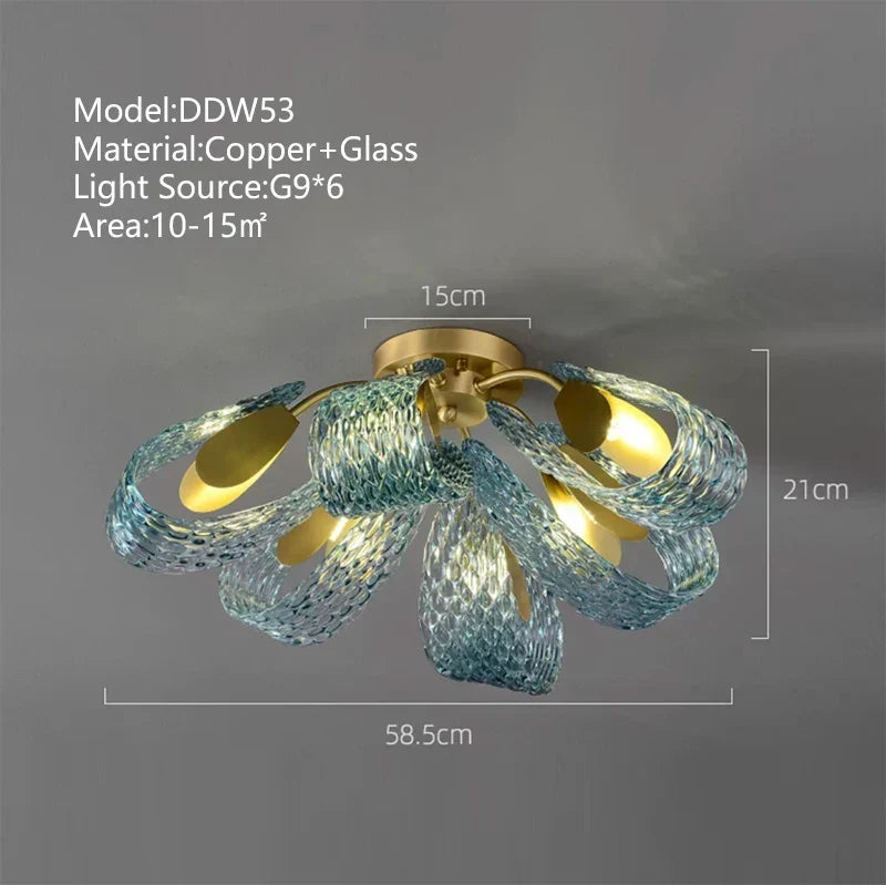 Copper Peacock Ceiling Chandelier