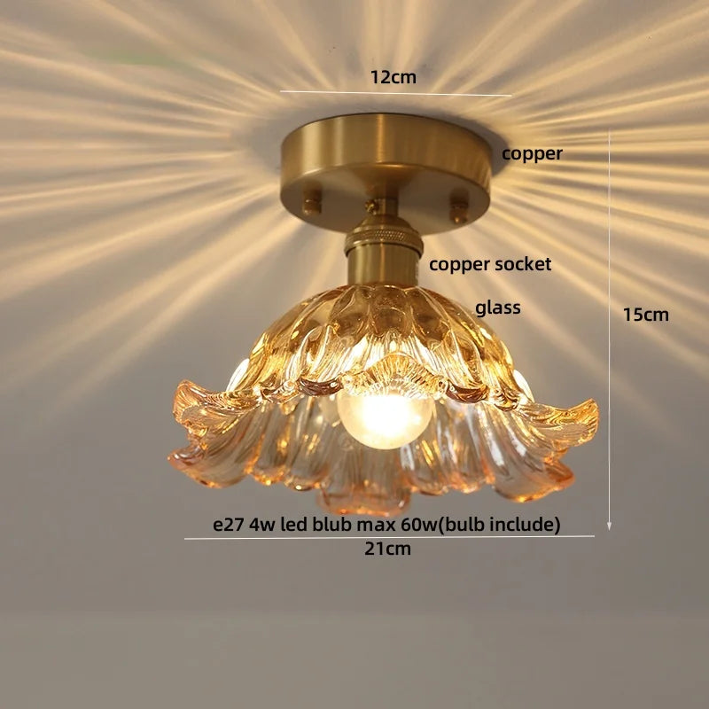 Green Glass LED Ceiling Light
