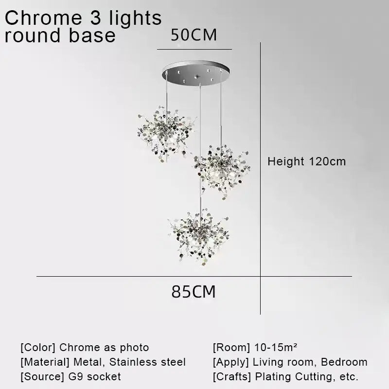 Gold 60cm 3-Light LED Pendant Light